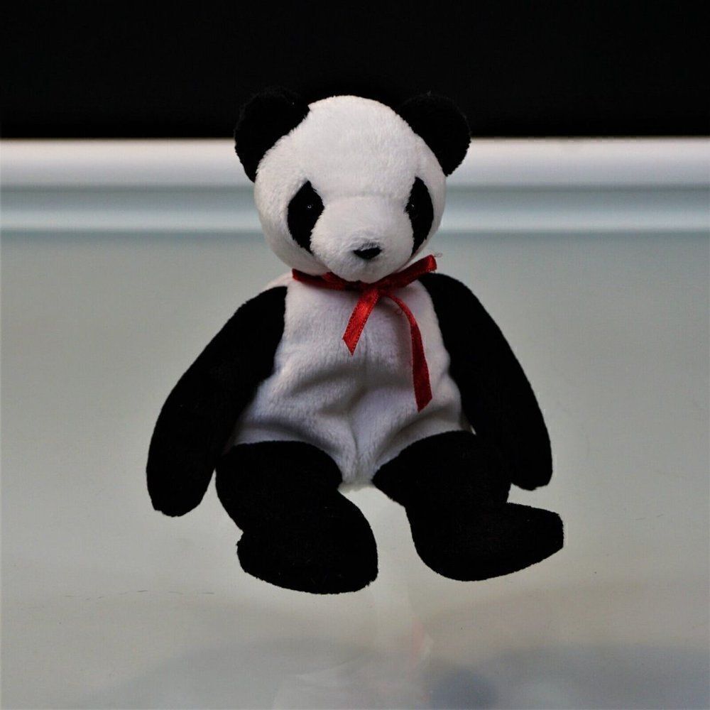 Ty Beanie Babies Fortune The Panda Bear Plush Vintage 1998 NO Paper Tag